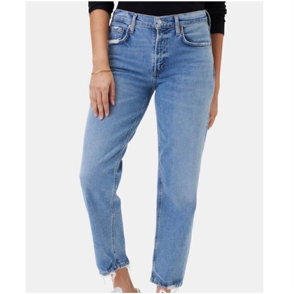AGOLDE Kye Mid Rise Straight Crop Jeans 32x27 Premium Denim Organic Cotton